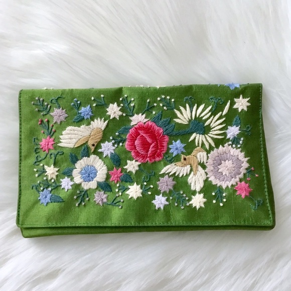craft link Handbags - Craft Link Handmade Vietnamese Floral Clutch